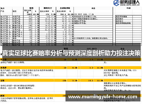 真实足球比赛赔率分析与预测深度剖析助力投注决策
